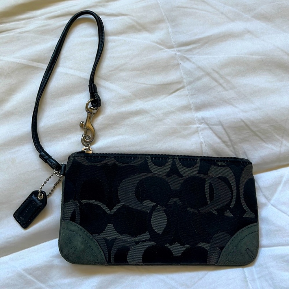 Coach black wristlet
